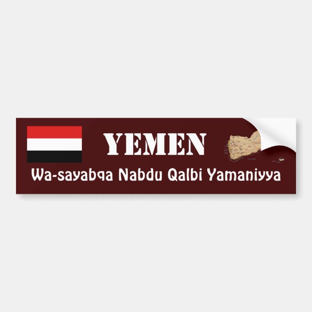 Autocollant De Voiture Drapeau du Yémen + Adhésif pour pare-chocs de (Devant)