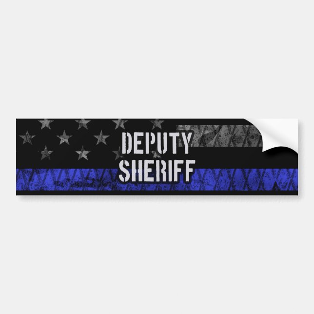 Autocollant De Voiture Drapeau en détresse du shérif adjoint (Devant)