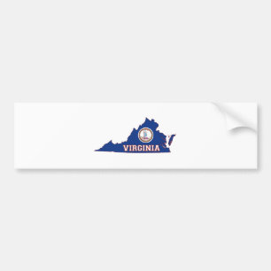 Autocollant De Voiture Drapeau et carte d'état de la Virginie