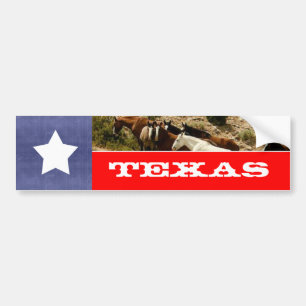 Autocollant De Voiture Drapeau et chevaux du Texas