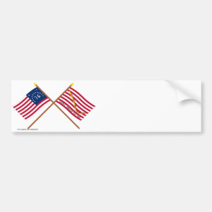 Autocollant De Voiture Drapeau et marine croisés Jack de Bennington
