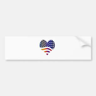 Autocollant De Voiture drapeau etats-unis coeur amour américain honneur t