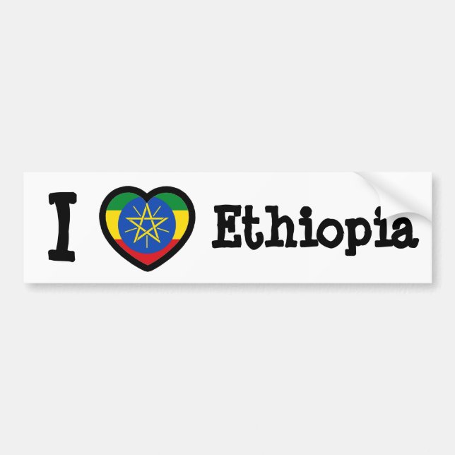 Autocollant De Voiture Drapeau Éthiopie (Devant)