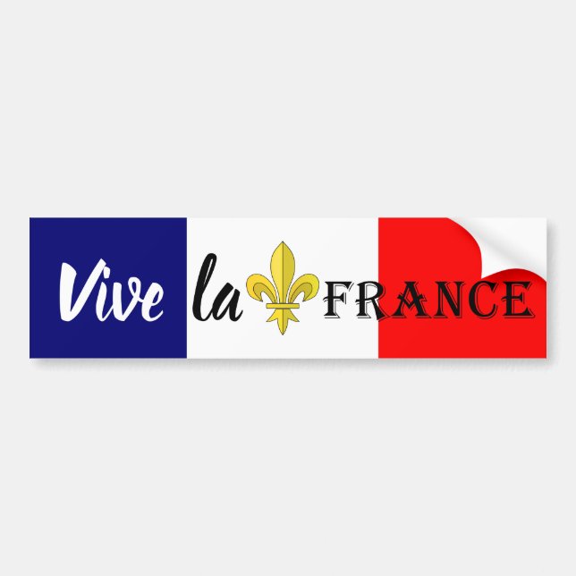 Autocollant De Voiture Drapeau français Vive Le France (Devant)
