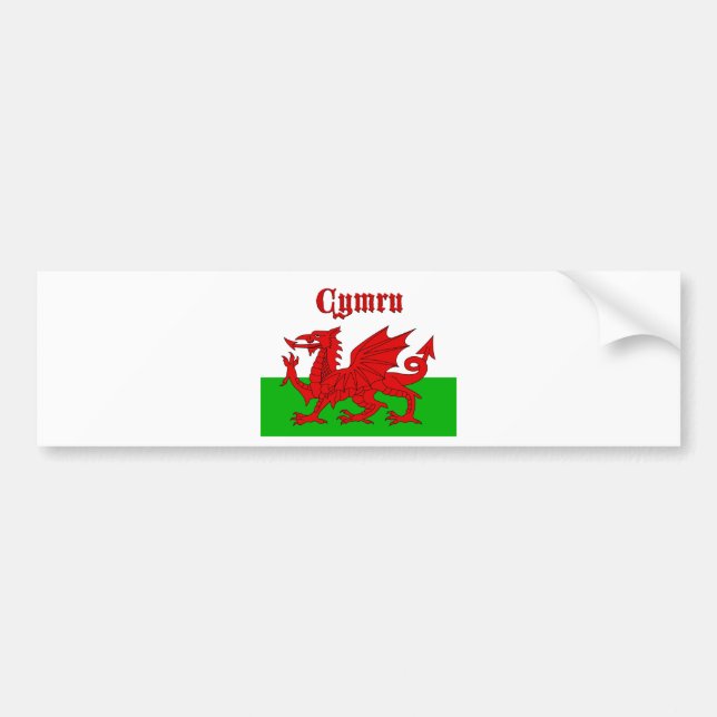 Autocollant De Voiture Drapeau gallois Cymru (Devant)