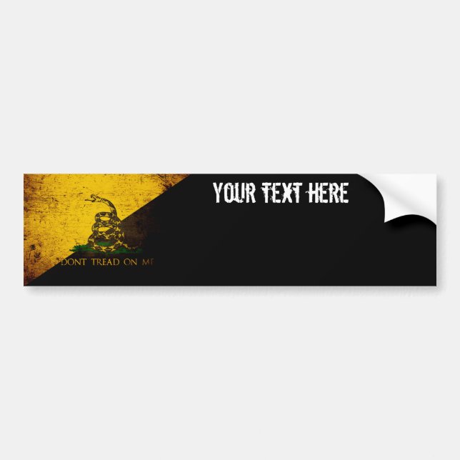 Autocollant De Voiture Drapeau grunge noir d'Anarcho Gadsden (Devant)