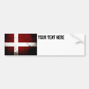 Autocollant De Voiture Drapeau grunge noir du Danemark