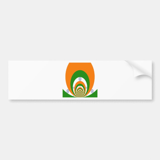 Autocollant De Voiture Drapeau indien Kaleidoscope : Unité et patriotisme (Devant)