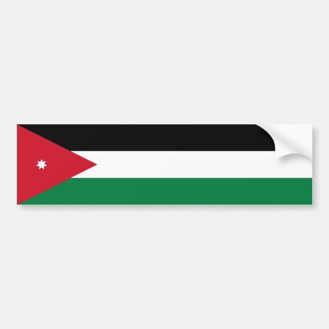 Autocollant De Voiture Drapeau Jordanie (Devant)