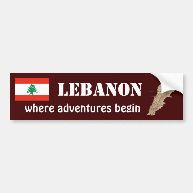 Autocollant De Voiture Drapeau libanais + Sticker de pare-chocs (Devant)