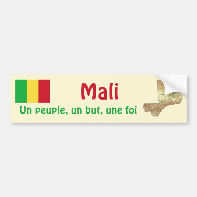Autocollant De Voiture Drapeau Mali + Sticker de pare-chocs (Devant)