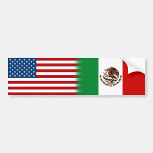 Autocollant De Voiture Drapeau Mexique-Amérique États-Unis