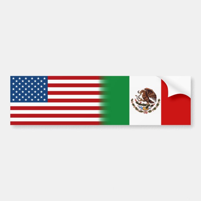 Autocollant De Voiture Drapeau Mexique-Amérique États-Unis (Devant)