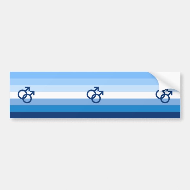 Autocollant De Voiture Drapeau MLM Gay Male Pride (Devant)