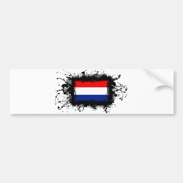 Autocollant De Voiture Drapeau néerlandais (Devant)