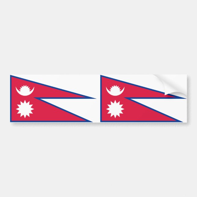 Autocollant De Voiture Drapeau népalais (Devant)