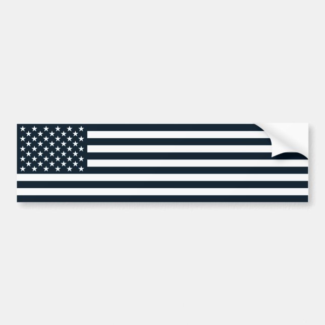 Autocollant De Voiture Drapeau noir et blanc patriotique américain (Devant)