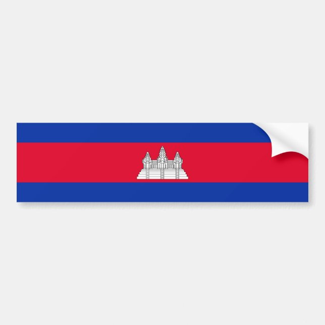 Autocollant De Voiture Drapeau patriotique cambodgien (Devant)