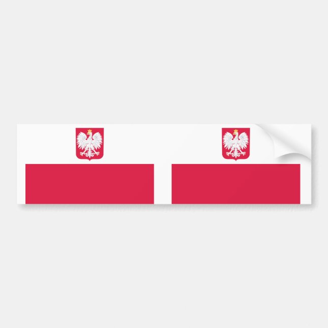 Autocollant De Voiture Drapeau polonais (Devant)