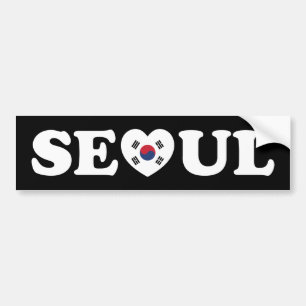 Autocollant De Voiture Drapeau Seoul Love Heart Taegeukgi