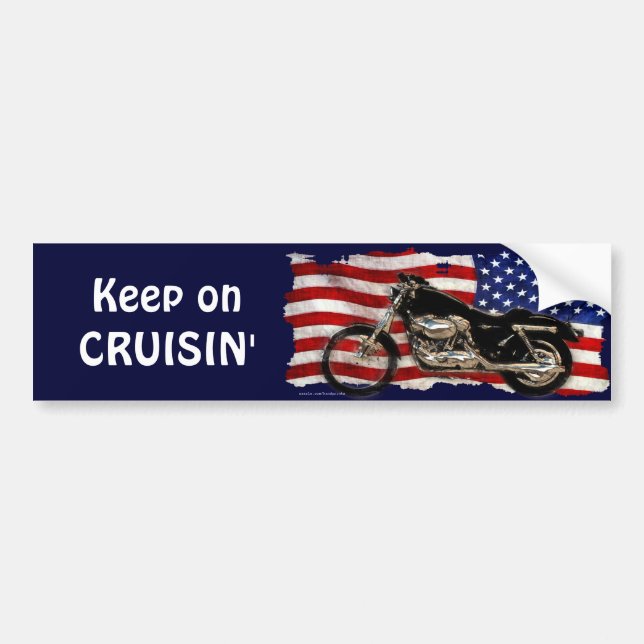 Autocollant De Voiture Drapeau US, Moto, Moto (Devant)