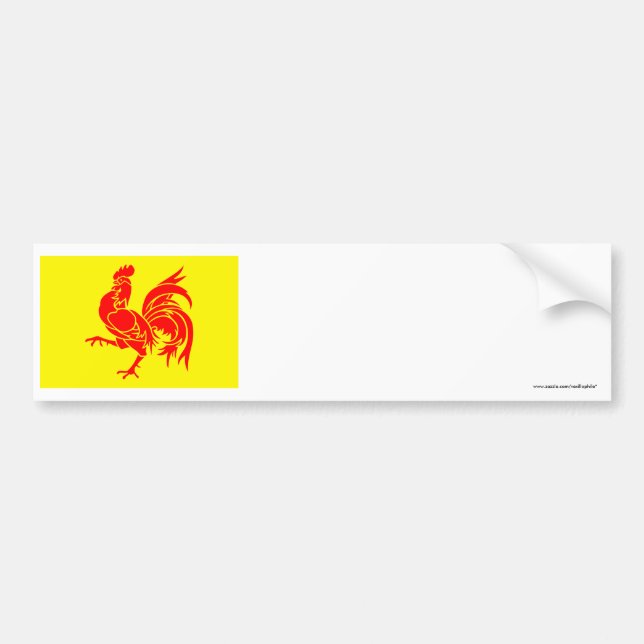 Autocollant De Voiture Drapeau wallon de région (Devant)