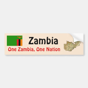 Autocollant De Voiture Drapeau Zambie + Sticker pare-chocs