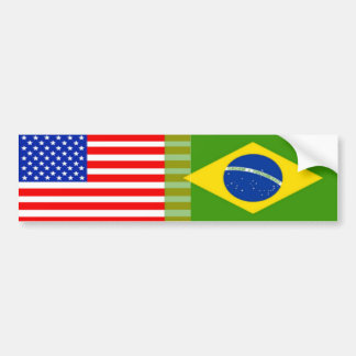 Autocollant De Voiture Drapeaux Américain-Brésiliens