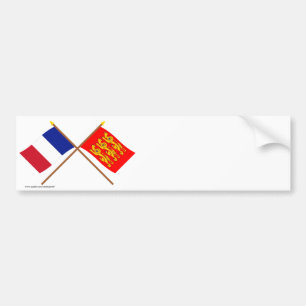 Autocollant De Voiture Drapeaux croisés de la France et de