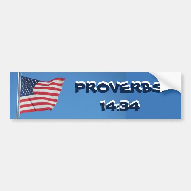 Autocollant De Voiture Droiture de 14h34 de proverbes de drapeau des (Devant)