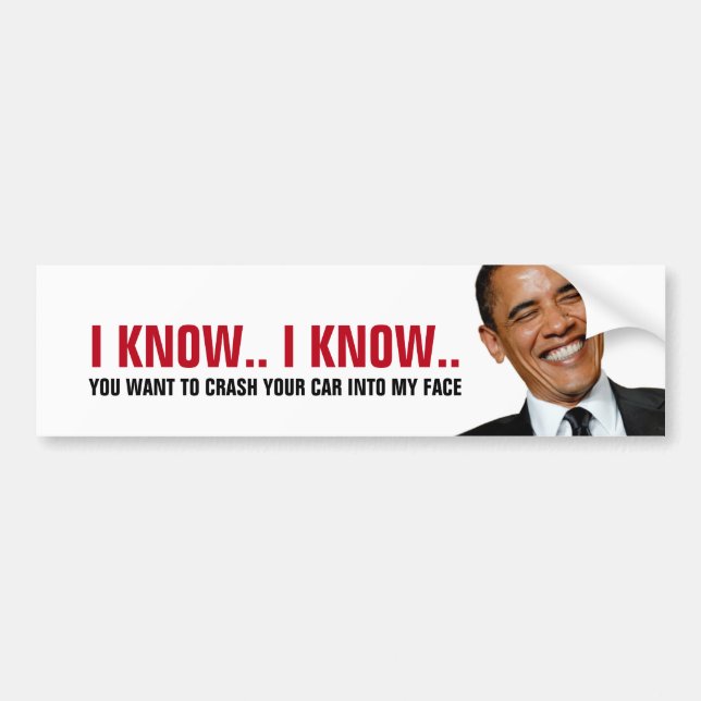 Autocollant De Voiture Drôle - brisez-vous dans Obama (Devant)