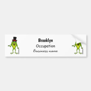 Autocollant De Voiture Drôle grenouille avec chapeau dessus dessin animé