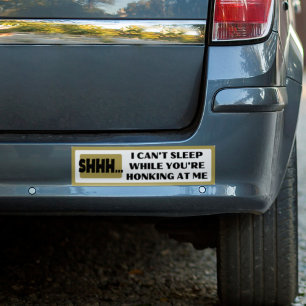Autocollant De Voiture Drôle Jaune Sommeil Dangereux Phrase De Conduite