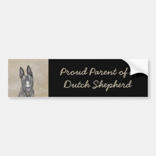 Autocollant De Voiture Dutch Shepherd Painting - Cute Original Dog Art