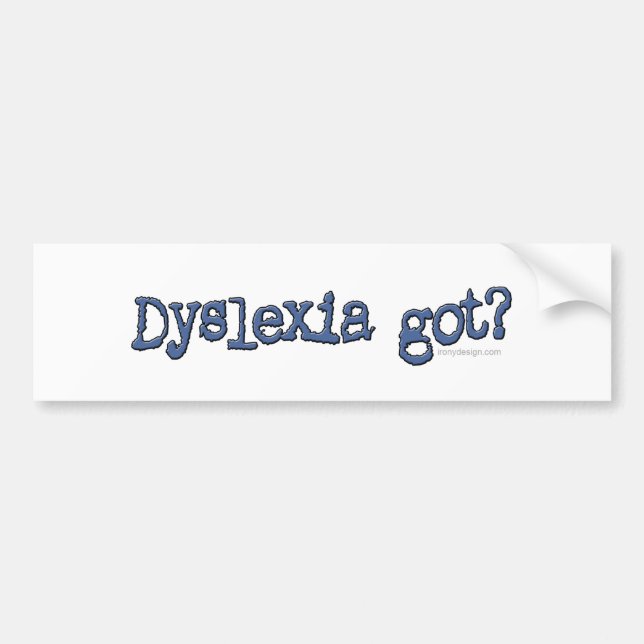 Autocollant De Voiture Dyslexie obtenue ? (Devant)