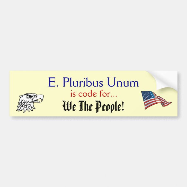 Autocollant De Voiture E Pluribus Unum (Devant)