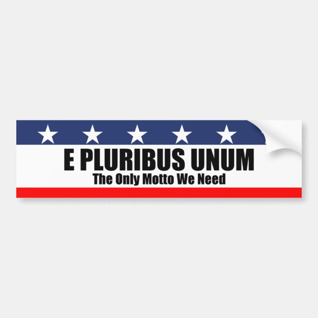 Autocollant De Voiture E Pluribus Unum bumper sticker (Devant)