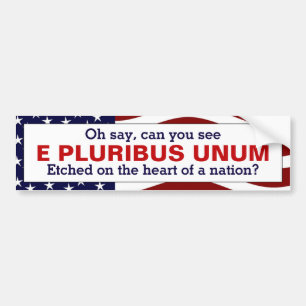 Autocollant De Voiture E Pluribus Unum Coeur d'une nation