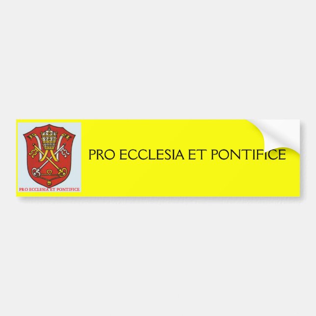 AUTOCOLLANT DE VOITURE ECCLESIA PAPAL ET PRO ET PONTIFICE (Devant)