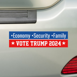 Autocollant De Voiture Economie Sécurité Famille Pro Donald Trump 2024