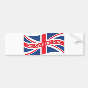 Autocollant De Voiture Économies de Dieu le roi avec Union Jack