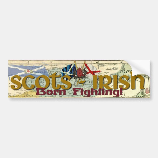 Autocollant De Voiture Ecossais-Irlandais - combat soutenu ! (Devant)