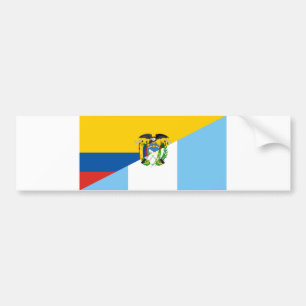 Autocollant De Voiture Ecuador Guatemala half flag country symbol