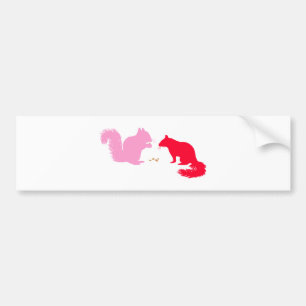 Autocollant De Voiture Écureuils roses et rouges