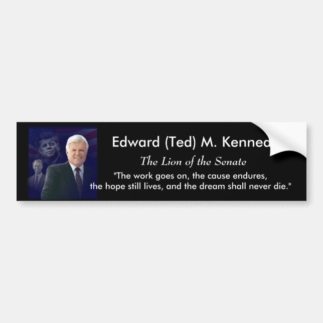 Autocollant De Voiture Edouard (Ted) Kennedy - dans Memorium (Devant)