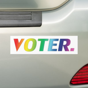 Autocollant De Voiture "électeur" arc-en-ciel lettres de fierté blanche a