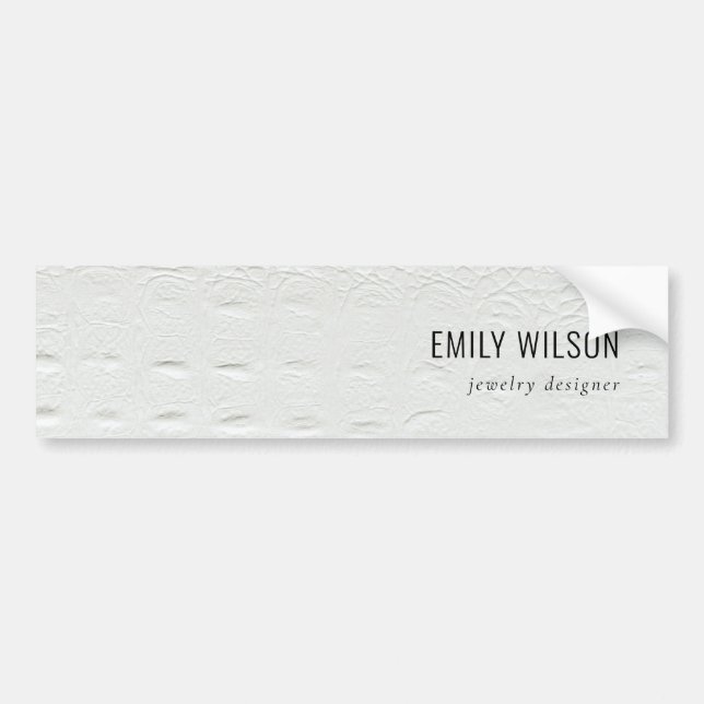 Autocollant De Voiture Elégant Classy Simple Ivory Blanc Cuir Texture (Devant)
