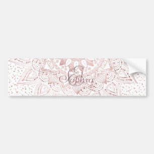 Autocollant De Voiture Elégant Rose Gold Dots Mandala