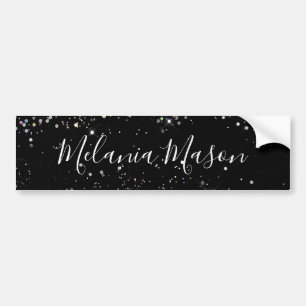Autocollant De Voiture Elégante Parties scintillant holographique Black B