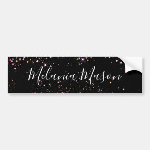 Autocollant De Voiture Elégante Parties scintillant holographique Black B